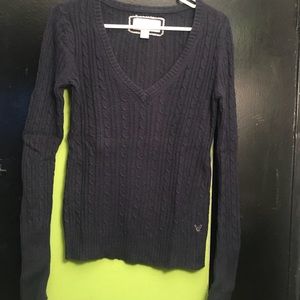 American Eagle Cable Knit V-neck Sweater